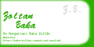 zoltan baka business card