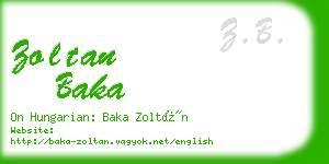 zoltan baka business card